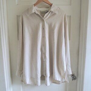 Vintage White Stag Oatmeal Linen Blend Coastal Cosplay Shirt XL